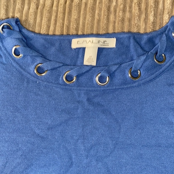 🆕Emaline Woman Size 1X blue sweater - Picture 2 of 5